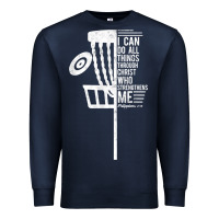 Navy christian disc golf i can do all things philippians 4 13 t shirt Premium Sweatshirt - linhVisuals