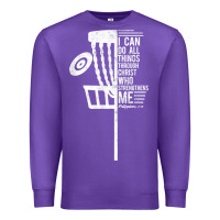 Purple christian disc golf i can do all things philippians 4 13 t shirt Premium Sweatshirt - linhVisuals