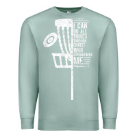 Seafoam christian disc golf i can do all things philippians 4 13 t shirt Premium Sweatshirt - linhVisuals