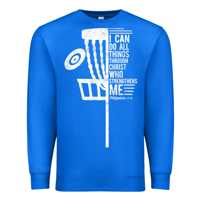 Christian Disc Golf I Can Do All Things Philippians 4 13 T Shirt Premium Sweatshirt by linhVisuals | Teevron