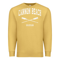 Antique Gold cannon beach oregon vintage nautical crossed oars t shirt Premium Sweatshirt - linhVisuals