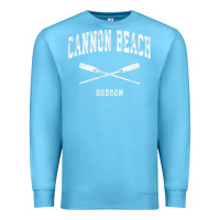 Ocean Blue cannon beach oregon vintage nautical crossed oars t shirt Premium Sweatshirt - linhVisuals