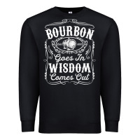 Black bourbon goes in wisdom comes out funny whiskey lover gift premium t sh Premium Sweatshirt - linhVisuals
