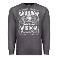 Charcoal Heather bourbon goes in wisdom comes out funny whiskey lover gift premium t sh Premium Sweatshirt - linhVisuals
