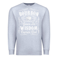 Heather Grey bourbon goes in wisdom comes out funny whiskey lover gift premium t sh Premium Sweatshirt - linhVisuals