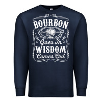Navy bourbon goes in wisdom comes out funny whiskey lover gift premium t sh Premium Sweatshirt - linhVisuals