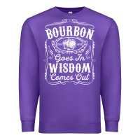 Purple bourbon goes in wisdom comes out funny whiskey lover gift premium t sh Premium Sweatshirt - linhVisuals