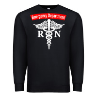 Black emergency department nursing er registered nurse rn caduceus raglan ba Premium Sweatshirt - linhVisuals