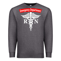 Charcoal Heather emergency department nursing er registered nurse rn caduceus raglan ba Premium Sweatshirt - linhVisuals