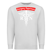 Dove Grey emergency department nursing er registered nurse rn caduceus raglan ba Premium Sweatshirt - linhVisuals