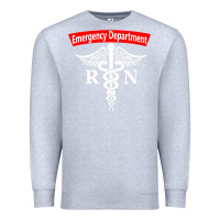 Heather Grey emergency department nursing er registered nurse rn caduceus raglan ba Premium Sweatshirt - linhVisuals