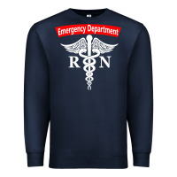 Navy emergency department nursing er registered nurse rn caduceus raglan ba Premium Sweatshirt - linhVisuals