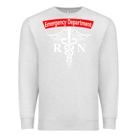Oatmeal Heather emergency department nursing er registered nurse rn caduceus raglan ba Premium Sweatshirt - linhVisuals