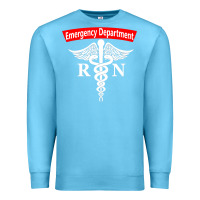 Ocean Blue emergency department nursing er registered nurse rn caduceus raglan ba Premium Sweatshirt - linhVisuals