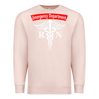 Pale Pink emergency department nursing er registered nurse rn caduceus raglan ba Premium Sweatshirt - linhVisuals