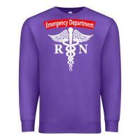 Purple emergency department nursing er registered nurse rn caduceus raglan ba Premium Sweatshirt - linhVisuals