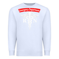 White emergency department nursing er registered nurse rn caduceus raglan ba Premium Sweatshirt - linhVisuals