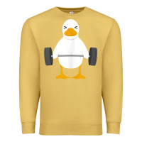 Antique Gold duck deadlift design   weight lifting gym workout tank top Premium Sweatshirt - linhVisuals