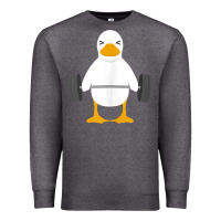 Charcoal Heather duck deadlift design   weight lifting gym workout tank top Premium Sweatshirt - linhVisuals