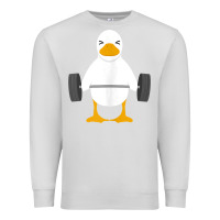 Dove Grey duck deadlift design   weight lifting gym workout tank top Premium Sweatshirt - linhVisuals