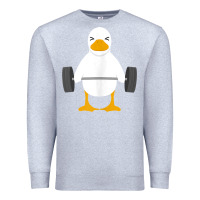 Heather Grey duck deadlift design   weight lifting gym workout tank top Premium Sweatshirt - linhVisuals