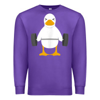Purple duck deadlift design   weight lifting gym workout tank top Premium Sweatshirt - linhVisuals