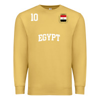 Antique Gold egypt team sports number 10 soccer egyptian flag t shirt Premium Sweatshirt - linhVisuals