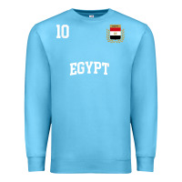 Ocean Blue egypt team sports number 10 soccer egyptian flag t shirt Premium Sweatshirt - linhVisuals