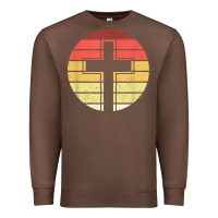 Chestnut jesus cross retro style vintage t shirt Premium Sweatshirt - linhVisuals