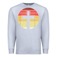 Heather Grey jesus cross retro style vintage t shirt Premium Sweatshirt - linhVisuals