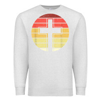 Oatmeal Heather jesus cross retro style vintage t shirt Premium Sweatshirt - linhVisuals