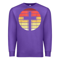 Purple jesus cross retro style vintage t shirt Premium Sweatshirt - linhVisuals