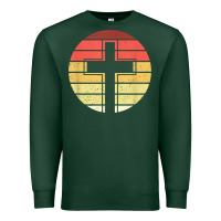 Sports Green jesus cross retro style vintage t shirt Premium Sweatshirt - linhVisuals
