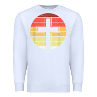 White jesus cross retro style vintage t shirt Premium Sweatshirt - linhVisuals