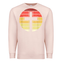 Pale Pink jesus cross retro style vintage t shirt Premium Sweatshirt - linhVisuals