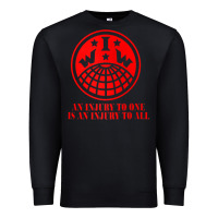Black iww injury one is injury to all front and back red zip hoodie Premium Sweatshirt - linhVisuals