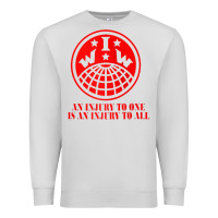 Dove Grey iww injury one is injury to all front and back red zip hoodie Premium Sweatshirt - linhVisuals