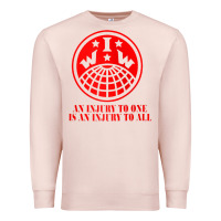 Pale Pink iww injury one is injury to all front and back red zip hoodie Premium Sweatshirt - linhVisuals