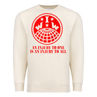 Sandshell iww injury one is injury to all front and back red zip hoodie Premium Sweatshirt - linhVisuals