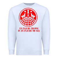 White iww injury one is injury to all front and back red zip hoodie Premium Sweatshirt - linhVisuals