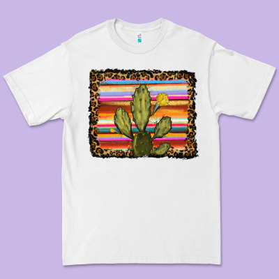 Serape Leopard Cactus Premium Tee Designed By Ranaportraitstore