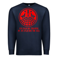Navy iww injury one is injury to all front and back red zip hoodie Premium Sweatshirt - linhVisuals