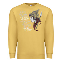 Antique Gold fate whispers to her you cannot withstand the storm t shirt Premium Sweatshirt - linhVisuals