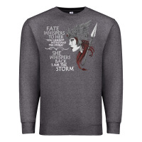 Charcoal Heather fate whispers to her you cannot withstand the storm t shirt Premium Sweatshirt - linhVisuals