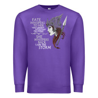 Purple fate whispers to her you cannot withstand the storm t shirt Premium Sweatshirt - linhVisuals