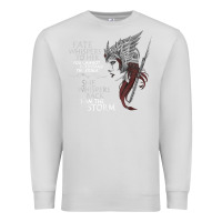 Dove Grey fate whispers to her you cannot withstand the storm t shirt Premium Sweatshirt - linhVisuals