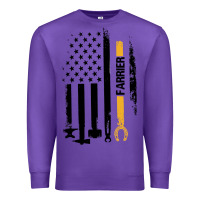 Purple farrier, horse lovers no hoof no horse barefoot father's day pullover Premium Sweatshirt - linhVisuals