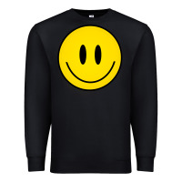 Black retro happy vibe smiley face happy face graphic sweatshirt Premium Sweatshirt - linhVisuals