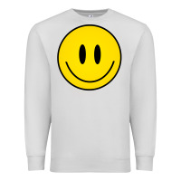 Dove Grey retro happy vibe smiley face happy face graphic sweatshirt Premium Sweatshirt - linhVisuals