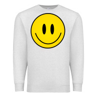 Oatmeal Heather retro happy vibe smiley face happy face graphic sweatshirt Premium Sweatshirt - linhVisuals